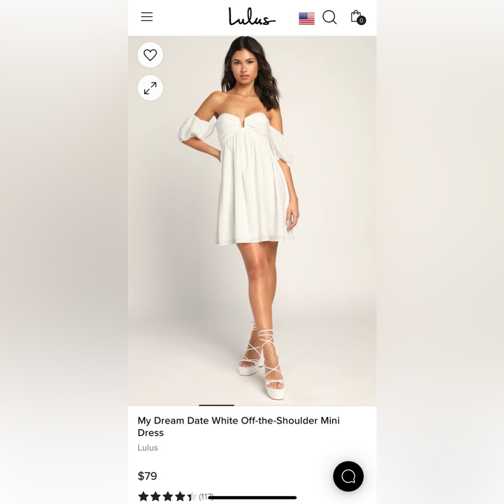 Lulu’s My Dream Date White Off-The-Shoulder Mini Dress